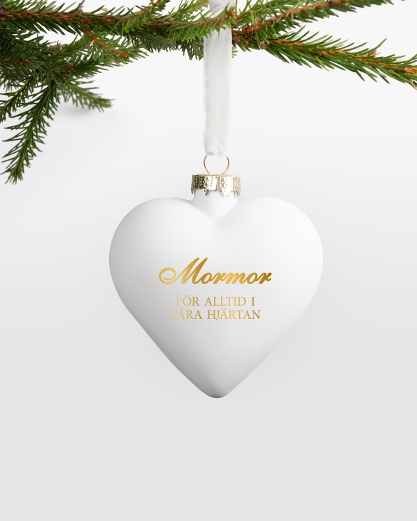 Hjärtformad julkula med namn