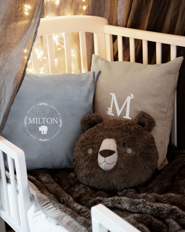 Kuddfodral med namn Blue - Nordic Bear FI