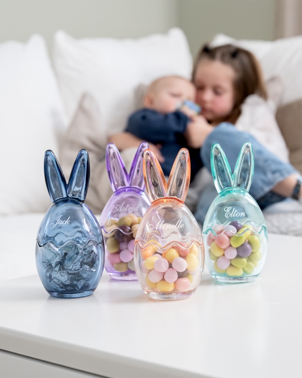 Påskägg i glas med graverat namn och valfri text