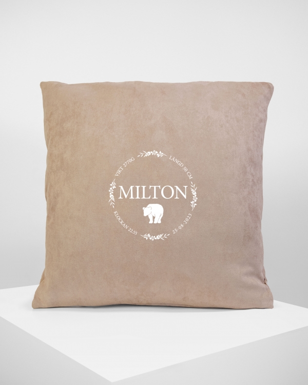 Kuddfodral med namn Blue - Nordic Bear FI