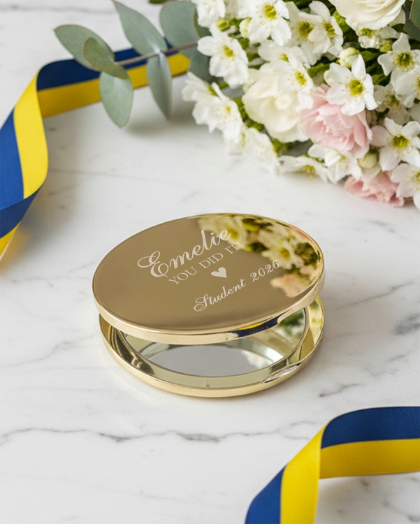 fickspegel med personlig text