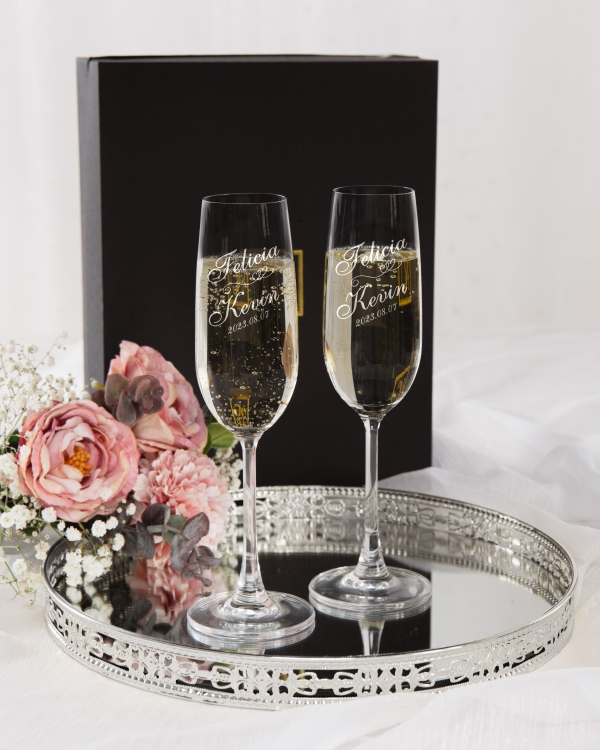 Champagneglas med personlig gravyr