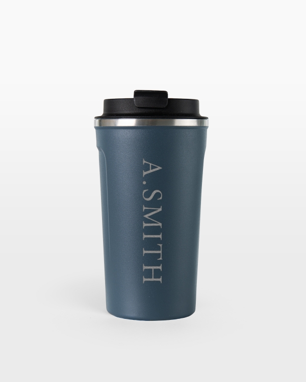 Personligt graverad termosmugg i blått