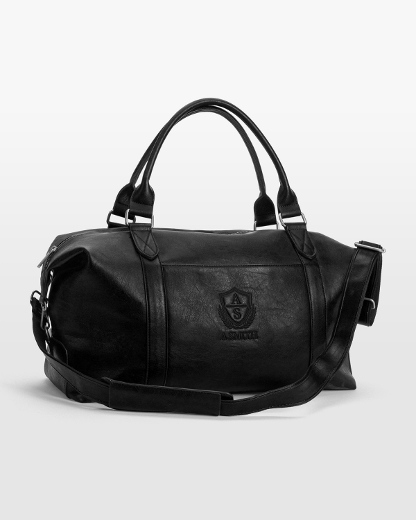 Svart weekendbag med svart brodyr