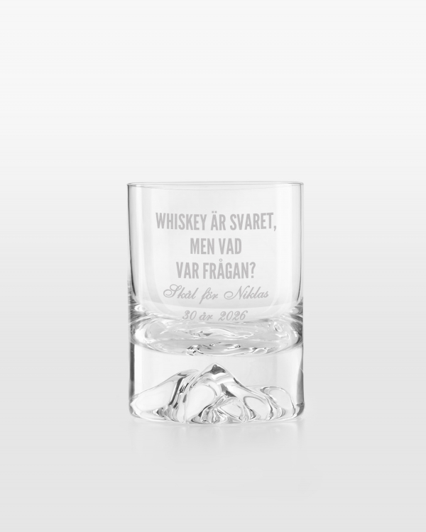 Graverat whiskyglas med namn