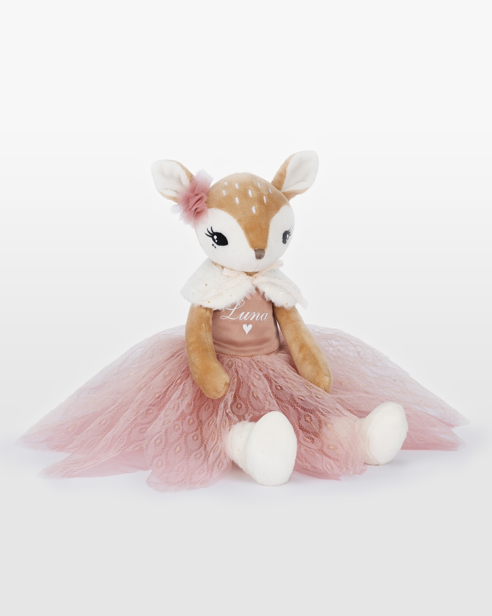Mjukisdocka med namn, rosa - Deer